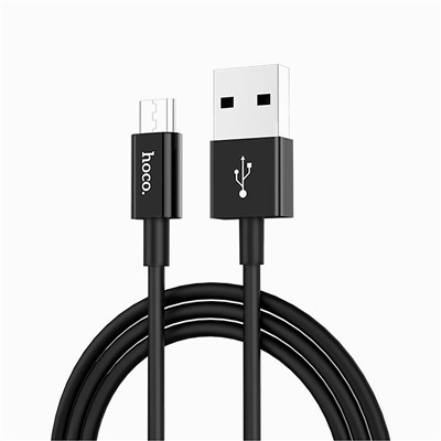 Кабель USB - micro USB Hoco X23 Skilled (повр. уп)  100см 2,1A  (black)