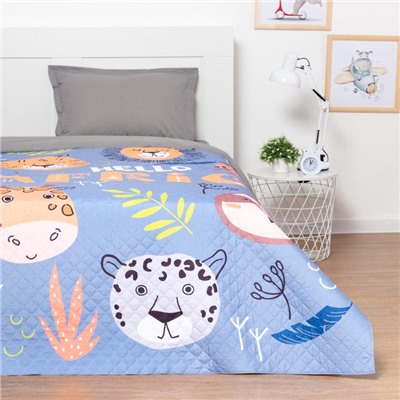 Покрывало 1.5-спальное «Этель» African friends, 145×210 см, микрофибра