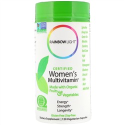 Rainbow Light, Сертифицированный Women's Multivitamin, 120 вегетарианских капсул