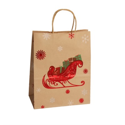 Пакет подарочный 27x21x11 см Новый год / M-025 /уп 12/600/