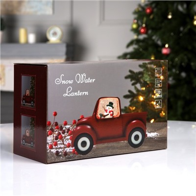 Светодиодная фигура «Машина снеговика» 22×11×9 см, пластик, батарейки ААх3 (не в комплекте), USB, свечение тёплое белое