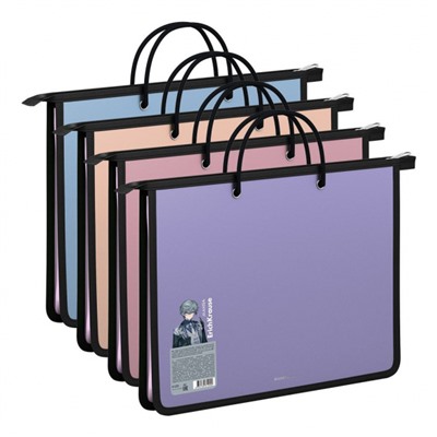 Папка  А4 на молнии с ручками 61200 Matt Manga ассорти ErichKrause