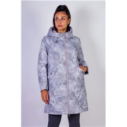 Элегантная демисезонная куртка с капюшоном Листья арт.338 (Коричневый)