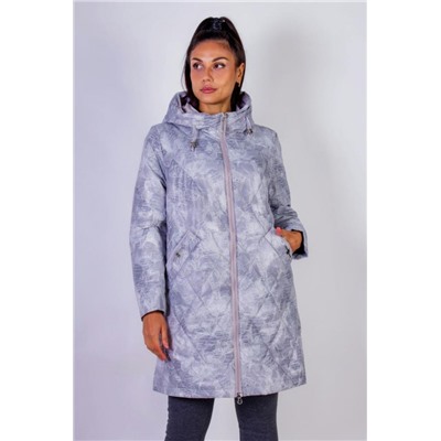 Элегантная демисезонная куртка с капюшоном Листья арт.338 (Коричневый)