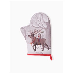 Набор кухонный «Этель. Лесные звери», варежка-прихватка 20×28 см, прихватка 19×19 см