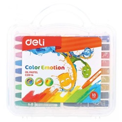Пастель масляная 18цв EC20114 "Color Emotion" пластик.уп. (1045207) Deli