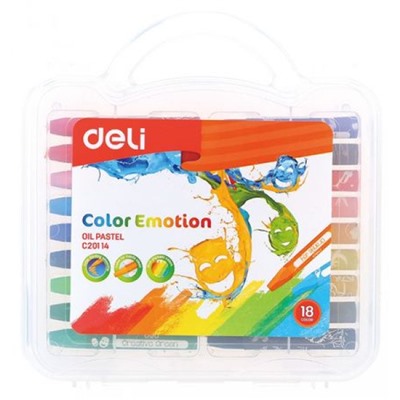 Пастель масляная 18цв EC20114 "Color Emotion" пластик.уп. (1045207) Deli