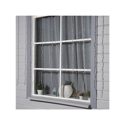 Гирлянда «Водопад» 2×1.5 м, IP44, прозрачная нить, 400 LED, свечение синее, 8 комбинаций режимов, 220 В