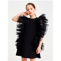 Платье нарядное для девочки MINAKU: PartyDress, прямое, рост 110-116 см, чёрное