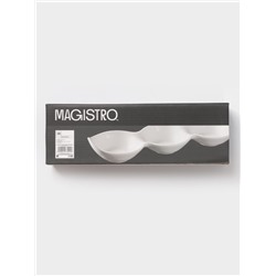 Менажница Magistro «Бланш», 3 ячейки, 28×8.5×4.5 см, фарфор, белая