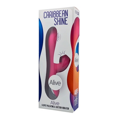 Ярко-розовый вибратор-кролик Caribbean Shine - 21 см.