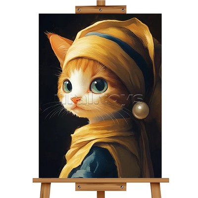 Набор для рисования "Картина по номерам 30х20 см. Модная кошечка"