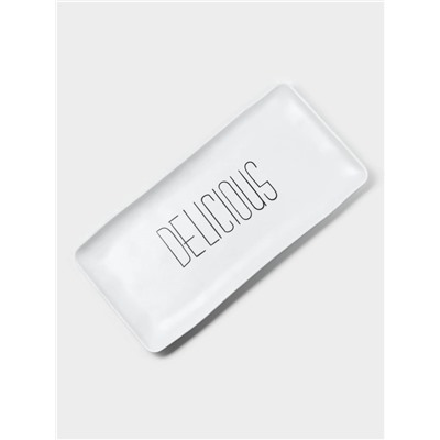 Блюдо для подачи «Белый Восток», меламин, 36.2×17.8×2 см, прямоугольное, белое