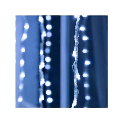 Гирлянда «Водопад» 2×1.5 м, IP44, прозрачная нить, 400 LED, свечение белое, 8 режимов, 220 В