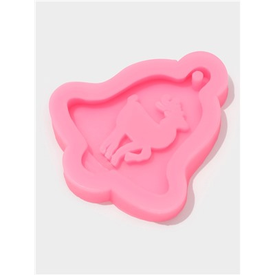 Молд для заливки новогодний «Колокольчик оленя», силикон, 10×9×1.5 см, розовый