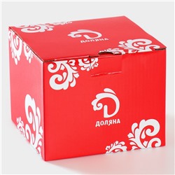 Чайная пара Доляна «Пелагея», чашка 220 мл, блюдце d=14 см, керамика, зелёная