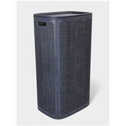 Плетёная корзина для белья с крышкой «Лён», 100 л, 43×32×80 см, графит