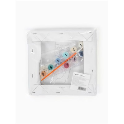 Картина по номерам на холсте «Кот и снеговик», 20×20 см