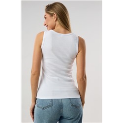 Майка базовая в рубчик белая НАТАЛИ, 1215928