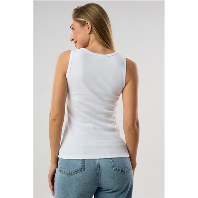 Майка базовая в рубчик белая НАТАЛИ, 1215928