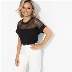 Футболка комбинированная с гипюром, Стильная свобода