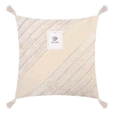 Наволочка декоративная «Этель» Бохо, 45×45 см, цвет молочный, 100% хлопок