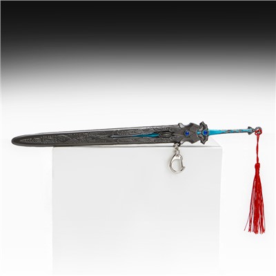 Макет оружия «Сувенирный меч Арта», подвесной, брелок, 27 см, серебристый с голубым