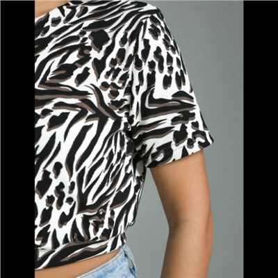 Кроп топ Афина (Зебра кофе)