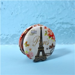 Зеркало складное «Париж», d=7.5 см, с увеличением х2, искусственная кожа, бежевое