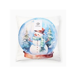 Наволочка декоративная новогодняя «Этель. Снеговик» 40×40 см