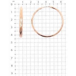 Серьги-конго из золочёного серебра с алмазной огранкой - диаметр 4 см 925 пробы шс8-4,0з