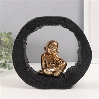 Фигурка полистоун «Маленький Хотей смеющийся, в арке из спила дерева», 6×21×19 см