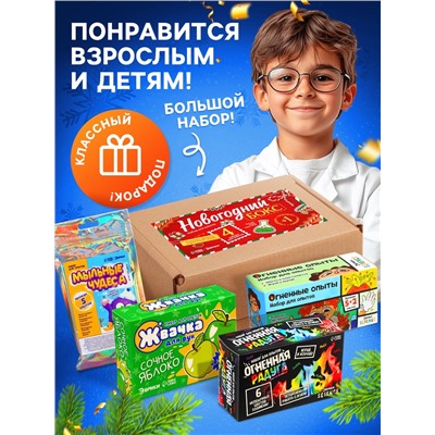 Набор для опытов «Новогодний бокс», 4 набора для опытов, 1 сюрприз
