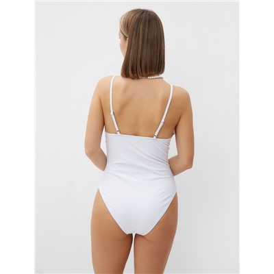Купальник женский слитный однотонный MINAKU, размер 46, белый