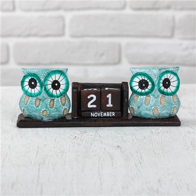 Деревянный календарь «Совы», 20×5×7 см, МИКС