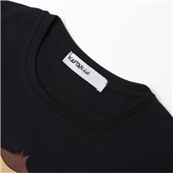 Футболка детская KAFTAN «Чебурашка», чёрная, размер 30, рост 98-104 см