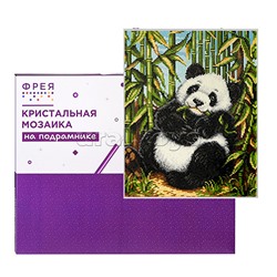 Кристальная (алмазная) мозаика на подрамнике 30х40 "В зарослях бамбука"