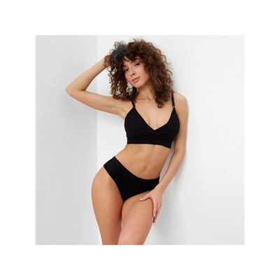 Комплект нижнего белья женский (топ, трусы) Collorista, чёрный, размер 42-44