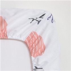 Простыня на резинке 1.5-спальная «Этель» Flower garden, 160×200+25 см, бязь