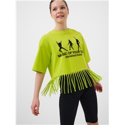 Комплект трикотажный для девочек: джемпер (футболка), брюки (легинсы укороченные)