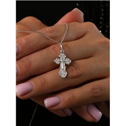 Крест из серебра родированный - 3,1 см 925 пробы 3-292р