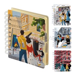 Записная книжка "Art journal" А6,120 л. на гребне, с разделителями
