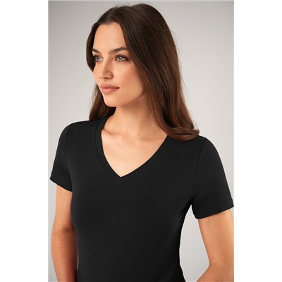 Женская футболка из вискозы с V-вырезом Happyfox