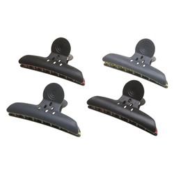 Dewal Зажим для волос бабочка CL2207, пластик, 10 см, черный, 4 шт. 2140