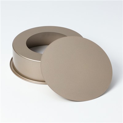 Форма для выпечки Доляна «Круг. Рэнди», 21.5×6.5 см, съёмное дно, антипригарное покрытие, цвет золотой