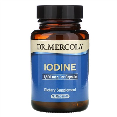 Dr. Mercola, йод, 1,5 мг, 30 капсул