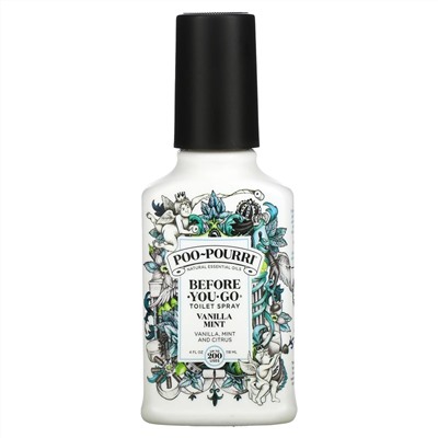 Poo-Pourri, Before-You-Go Toilet Spray, Vanilla Mint, 4 fl oz (118 ml)