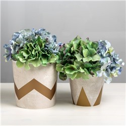 Набор кашпо для цветов 2 в 1 «Стильная геометрия», 0.8 и 1.6 л, 11×12 и 14×14 см