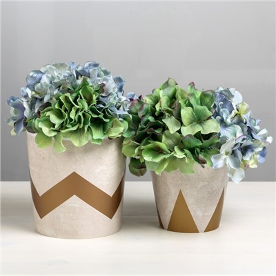 Набор кашпо для цветов 2 в 1 «Стильная геометрия», 0.8 и 1.6 л, 11×12 и 14×14 см