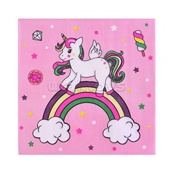 Набор посуды одноразовой "Единорог и радуга" салфетки (20 шт)